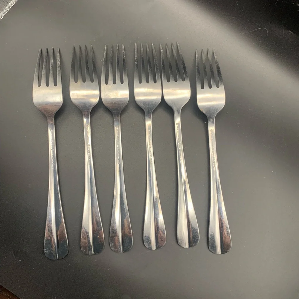 Vintage International Silver Plate Flatware Lot of 6 Forks China Stamped
